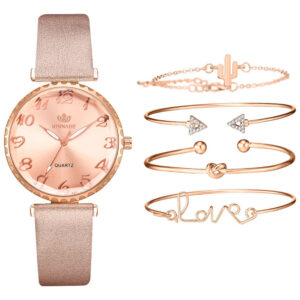 Relógio Feminino Estilo X, Pulseira De Couro De Luxo, Pulsos