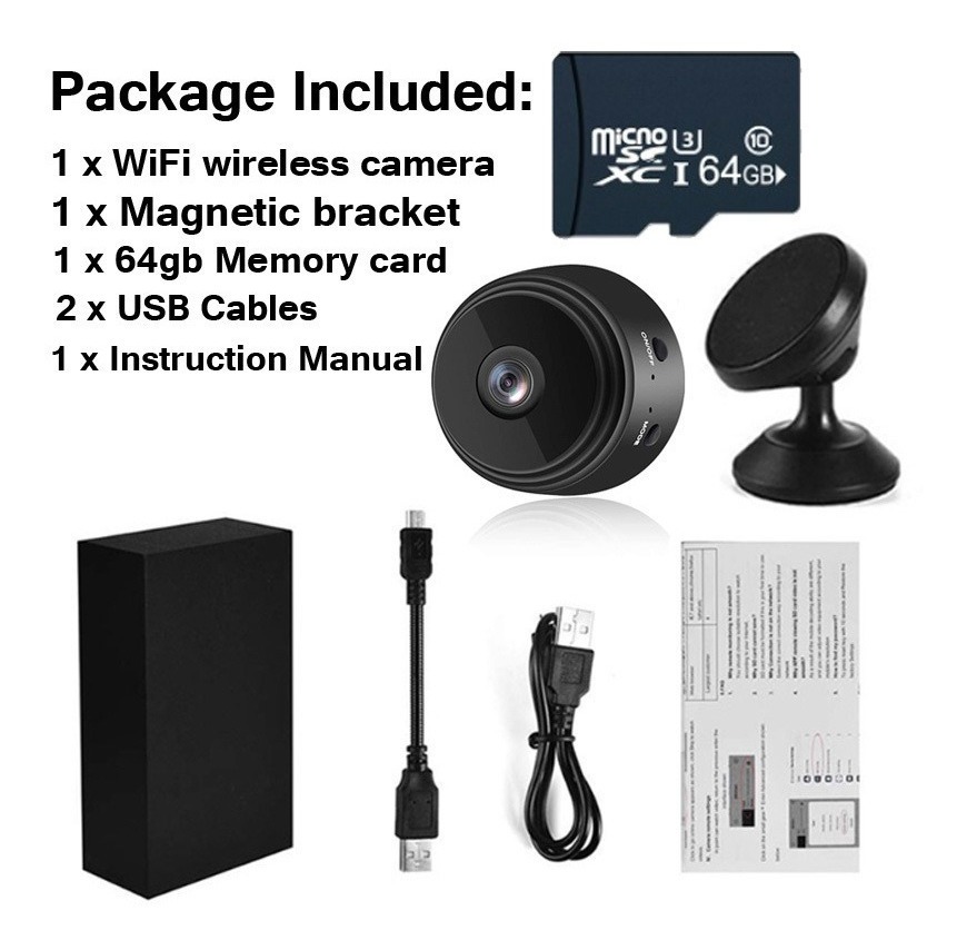 Mini Wifi Câmera Visão Noturna Detecção Micr Motion - Imagem 4
