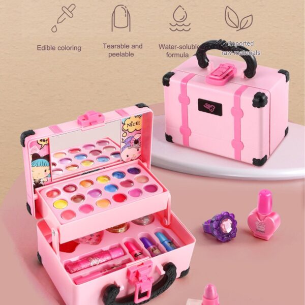 Kit de maquiagem infantil para menina - conjunto de maquiagem