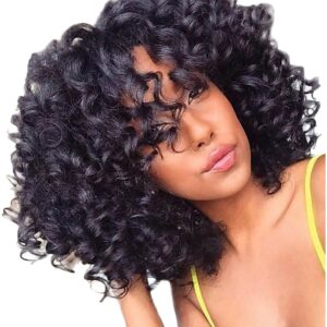 Peruca De Cabelo Sintético Curto Ondulado De 14 Polegadas