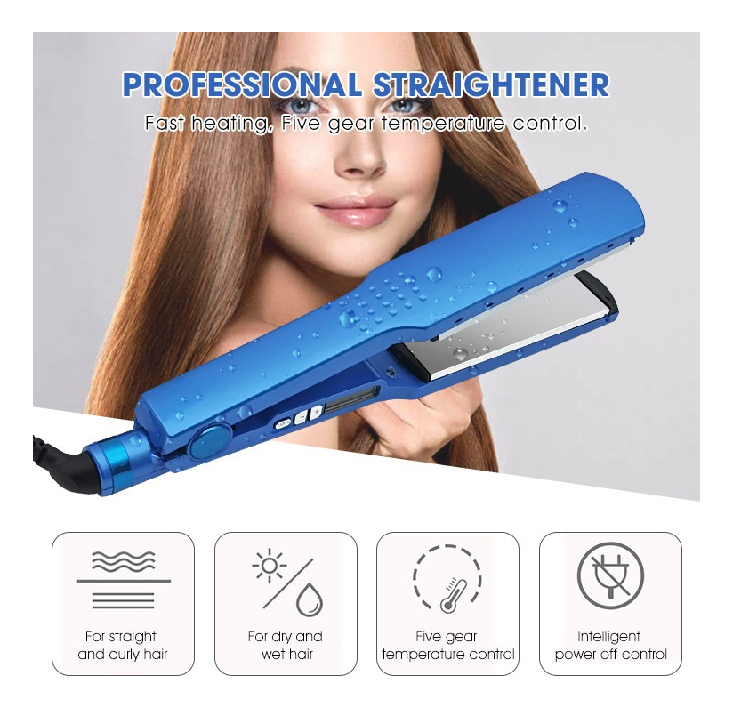 Alisador De Cabelo Molhado E Seco Blue Nano Titanium - Imagem 5