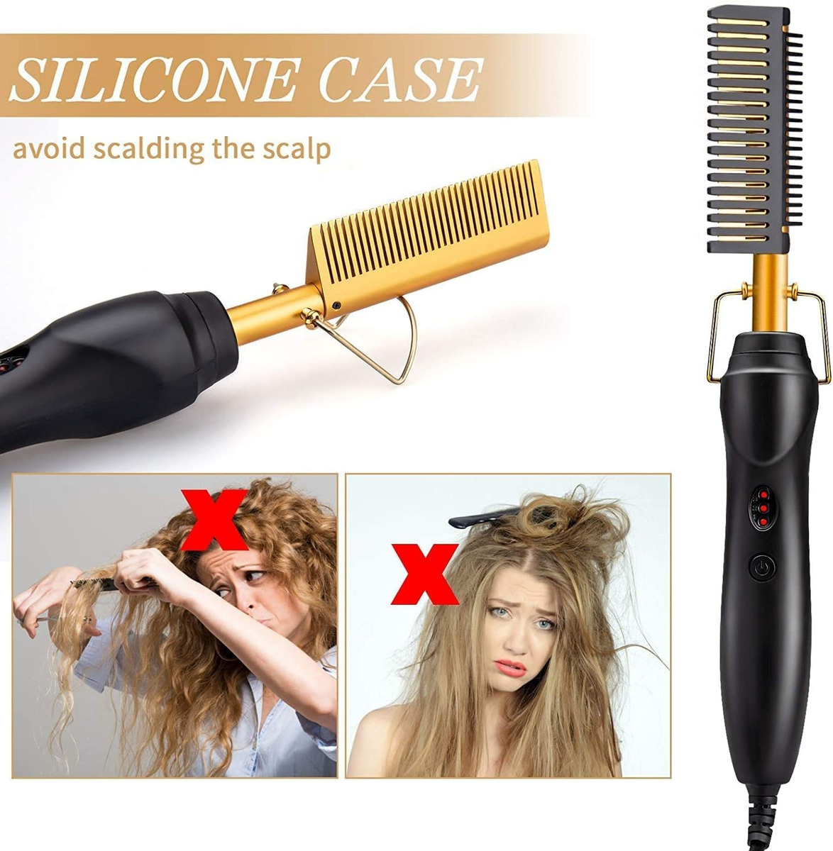 Alisador De Cabelo Elétrico Hot Comb 2 Em 1 - Imagem 6