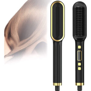 Escova Alisadora Basique Elegante Cabelo Anion Dourado