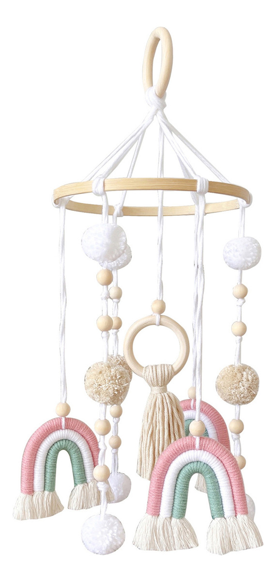 Cama De Bebê Móvel De Madeira Rainbow Mobile Baby Wind Chime - Imagem 10