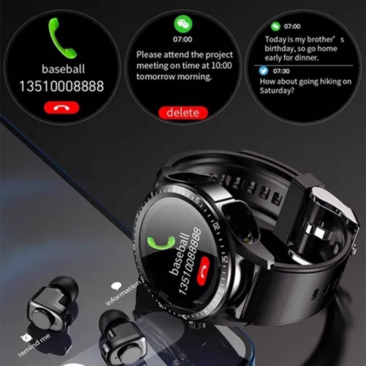 Smart Watch Tws 2 Em 1 Fones De Ouvido Sem Fio Bluetooth - Imagem 8