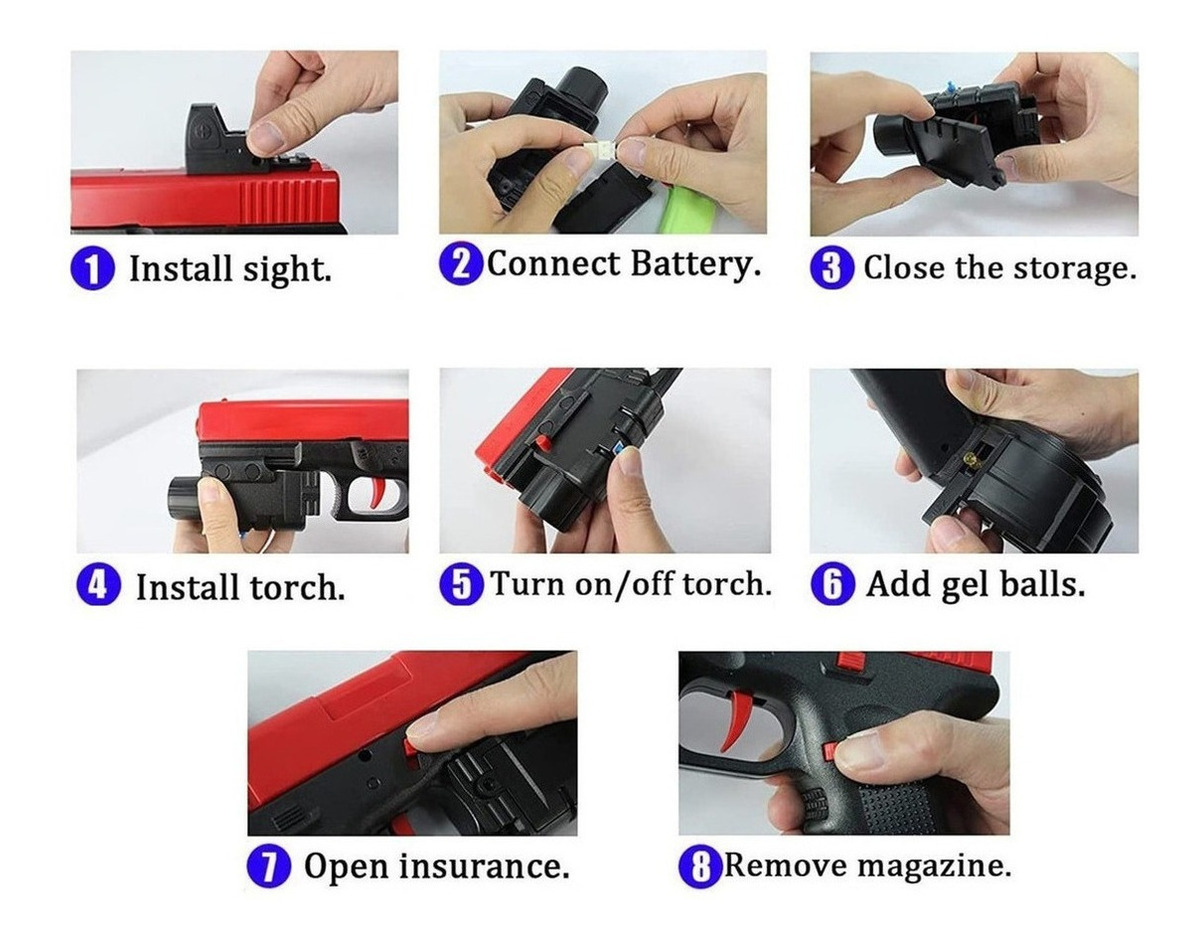 Brinquedos Infantis Elétricos Com Bolas De Gel Wate Blaster - Imagem 4