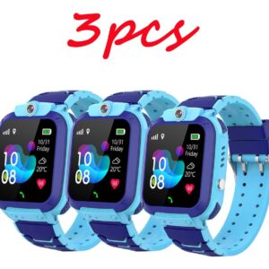 3pc Azul Smartwatch De C/localizador Lbs/llamada Sos P/menin