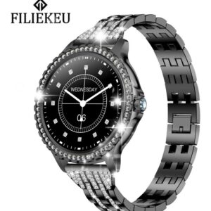 Relógio Feminino Smartwatch Bluetooth Call Em Aço Inoxidável
