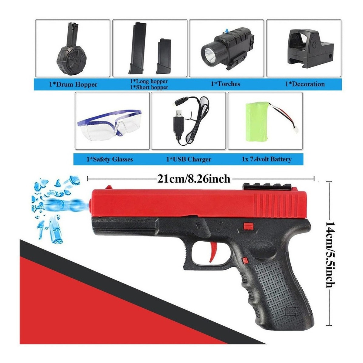 Brinquedos Infantis Elétricos Com Bolas De Gel Wate Blaster - Imagem 5