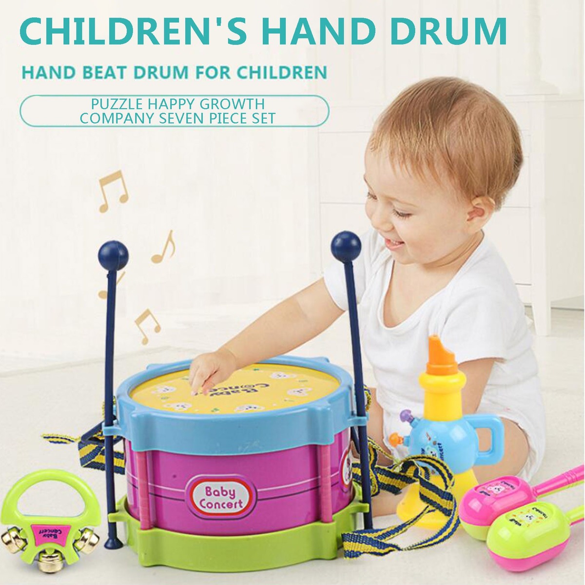 Conjunto De Bateria H Toddler Instrumento Musical Toy Boy Gi