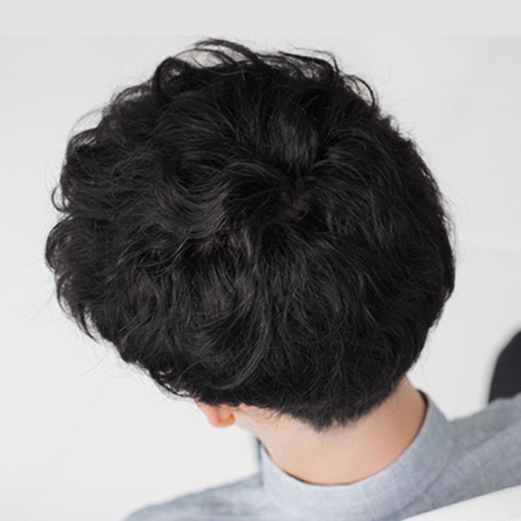 Perucas Curtas Para Homens Peruca Homem Masculino Marrom Pre - Imagem 3