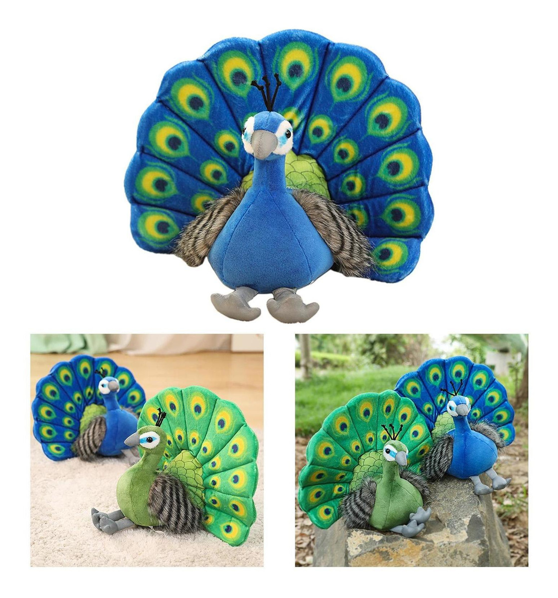 Simulação Suave Boneca Animal Pelúcia Pp Algodão Pavão - Imagem 6