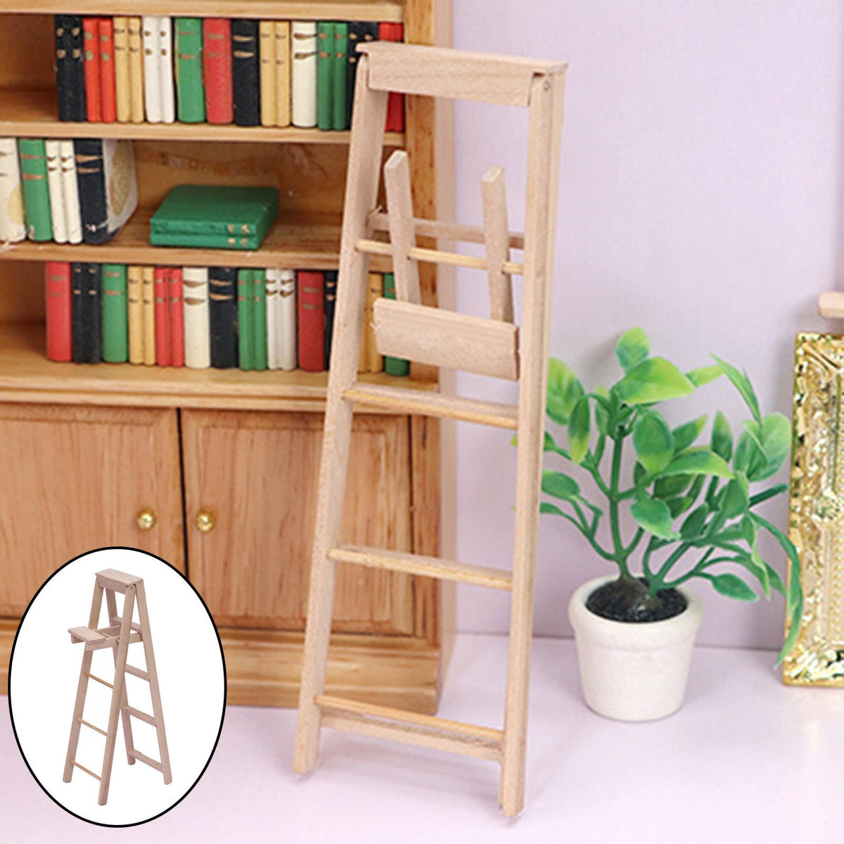Dollhouse Miniatura Escada Dobrável Brinquedos Infantis - Imagem 2