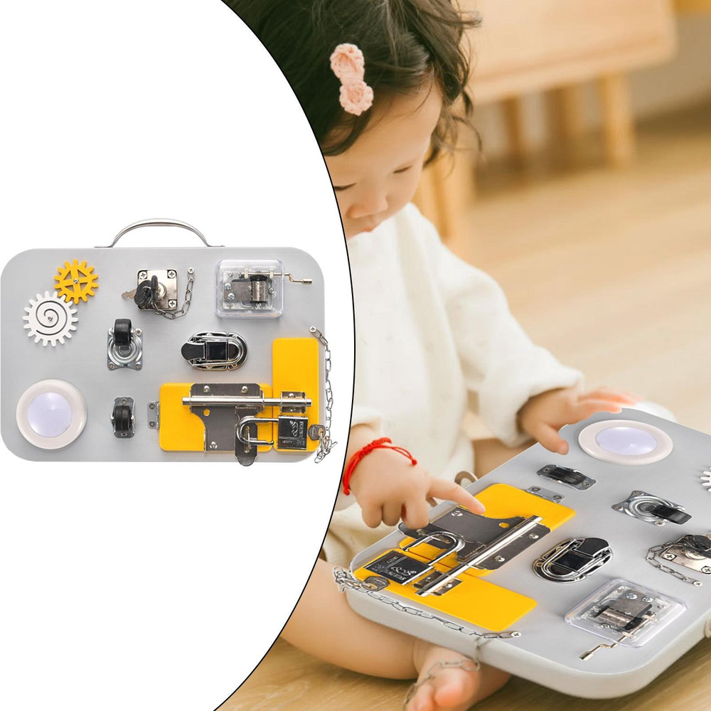Montessori Toddler Toddler Busy Board Aprendendo Hand - Imagem 16