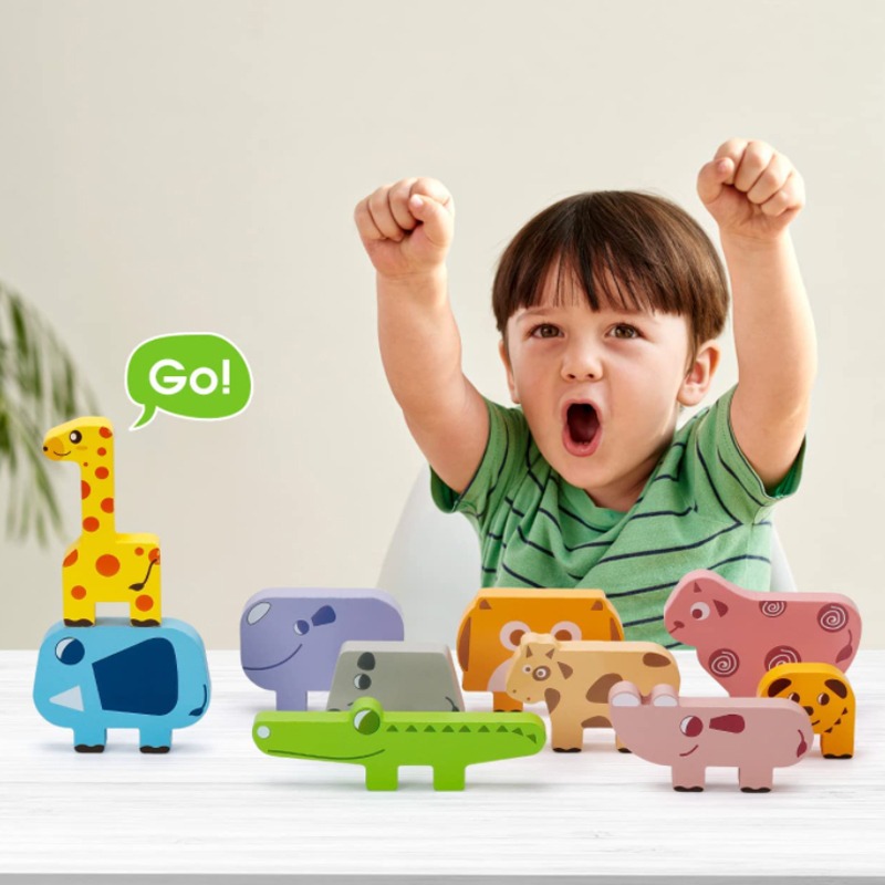 Blocos De Jogos Para Animais Empilhados Montessori De Alto E - Imagem 8