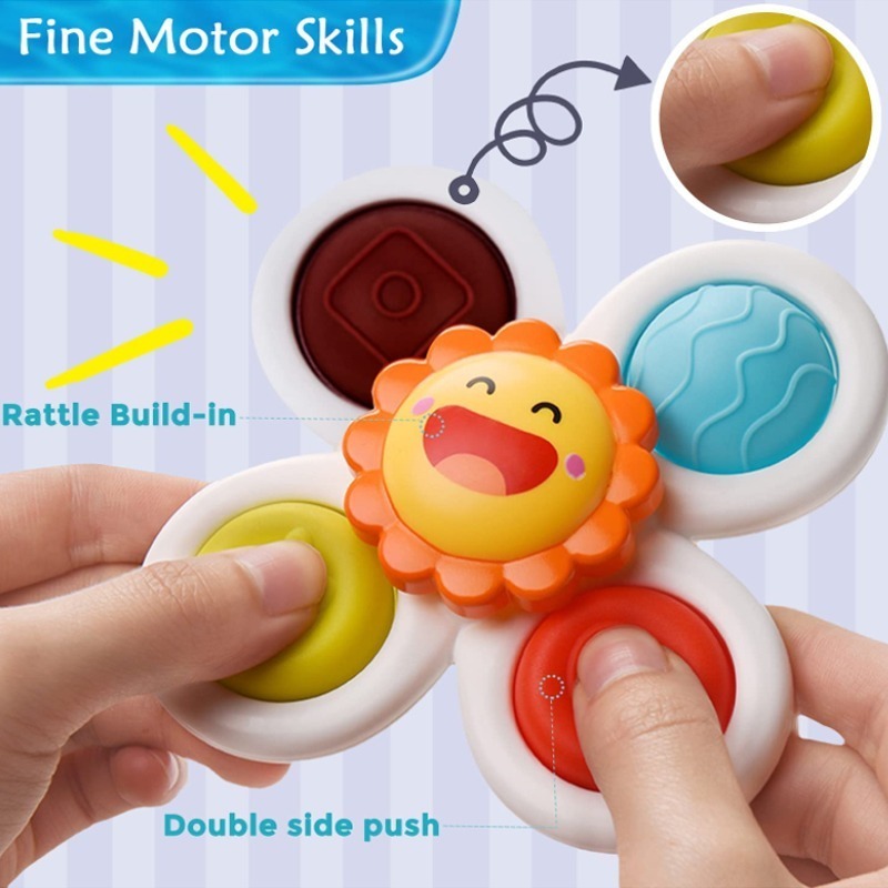 3 Peças De Brinquedos Giratórios Com Ventosa, Brinquedos Edu - Imagem 4