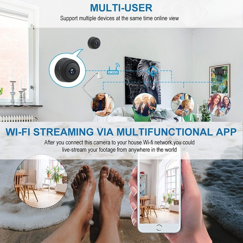 2pcs Mini Câmera Espiã Carro Wifi Sem Fio Hd Espionagem - Imagem 4
