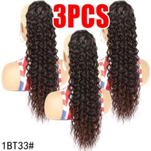 3pcs Cacheada 60cm Peruca Fibra Crespa Cabelo Peruca De Peru