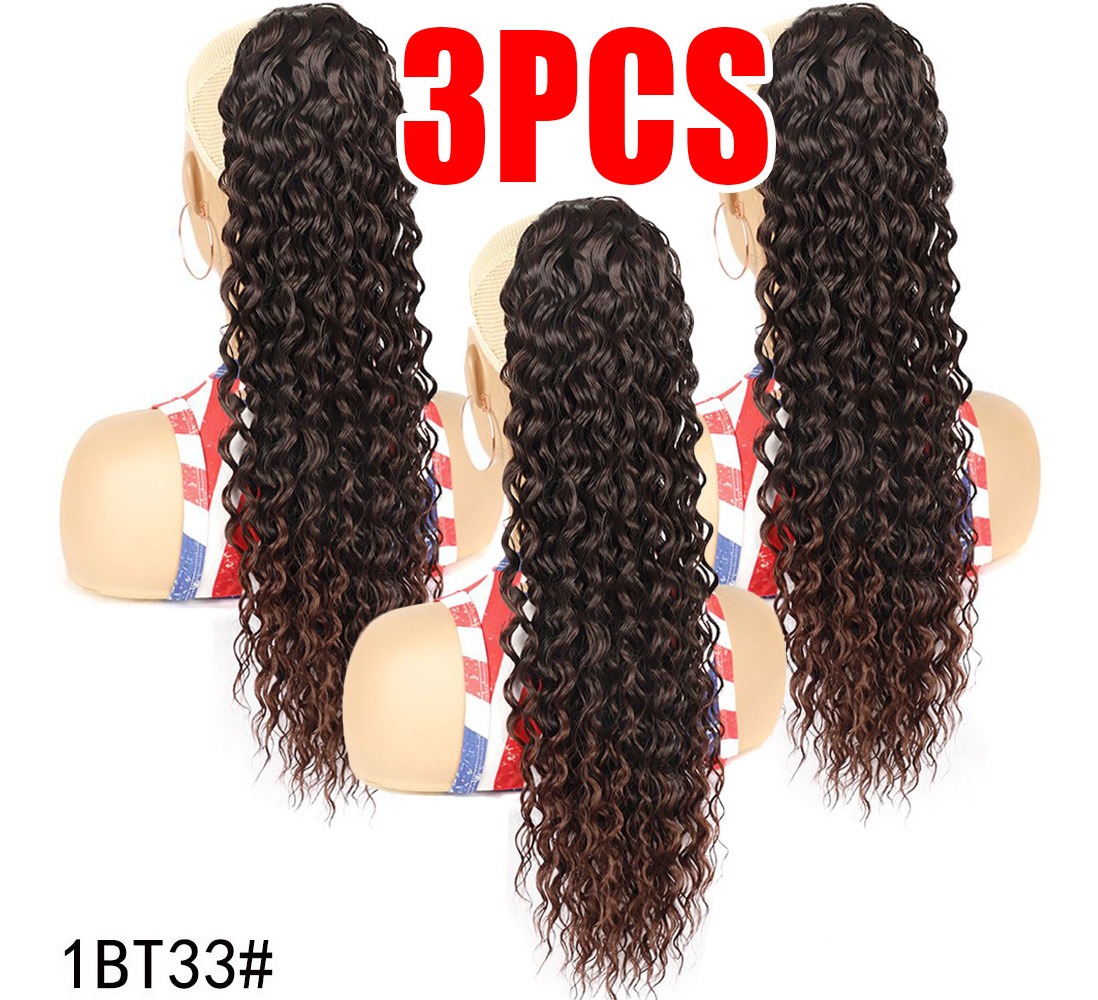 3pcs Cacheada 60cm Peruca Fibra Crespa Cabelo Peruca De Peru