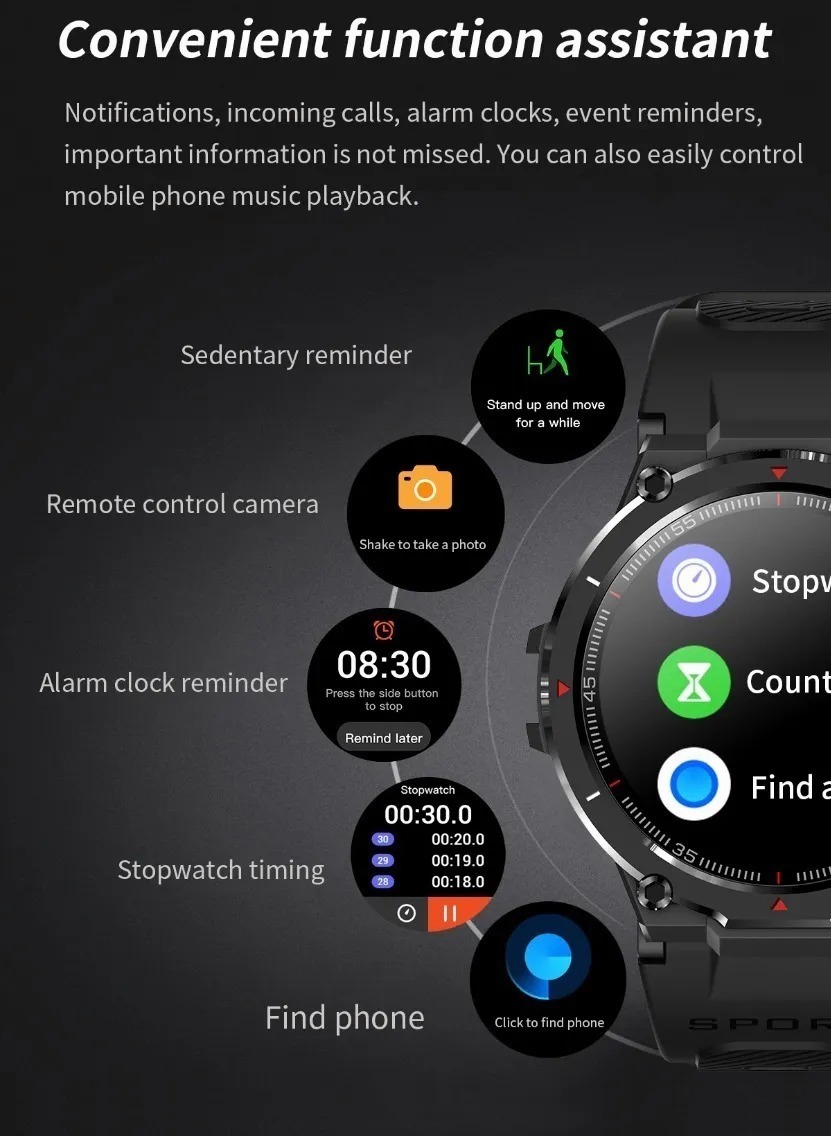Para Xiaomi Huawei Relógio De Esportes Bluetooth Inteligente - Imagem 9