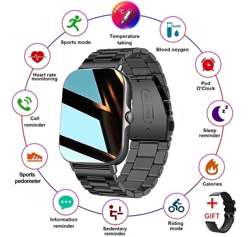 Smartwatch Bluetooth Esportivo À Prova D'água