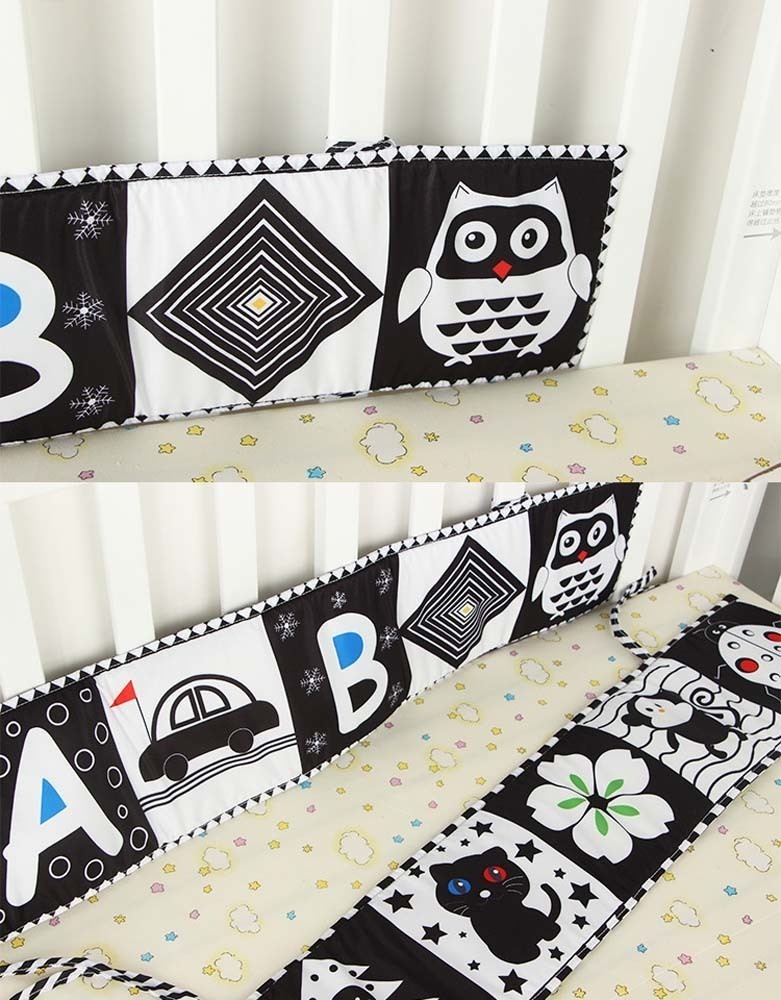 Livro Montessori Toy Black White Soft Cloth Para Bebê Recém- - Imagem 7