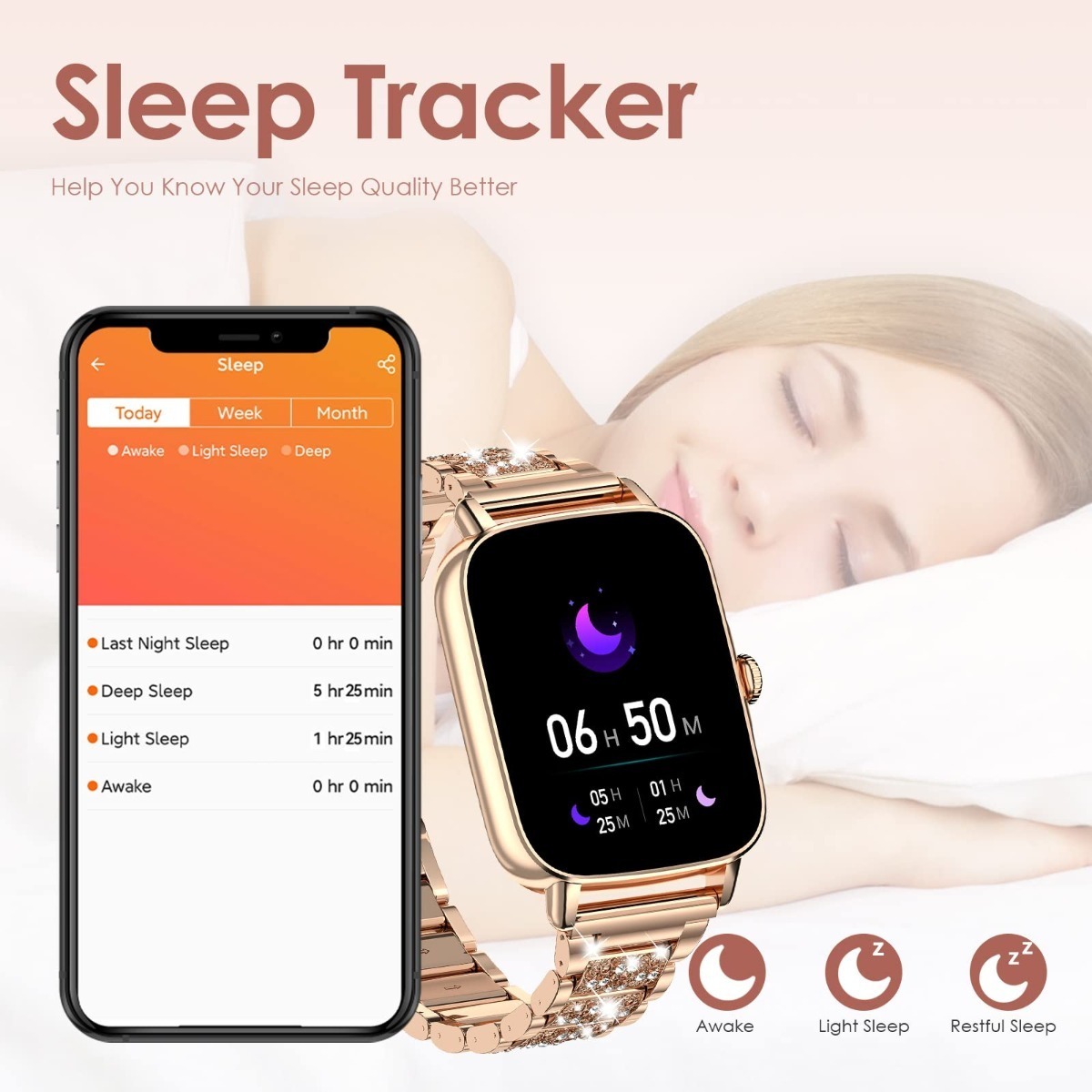 Smartwatch Para Mulheres Com Chamada Bluetooth - Imagem 3