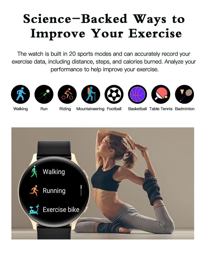Smartwatch Bluetooth Call Monitoramento De Temperatura Corpo - Imagem 23
