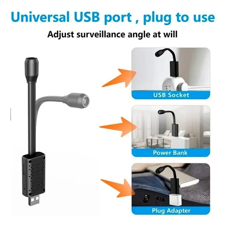 Mini Câmera Hidden Usb Wifi Spy Gravando Áudio Discreto - Imagem 3