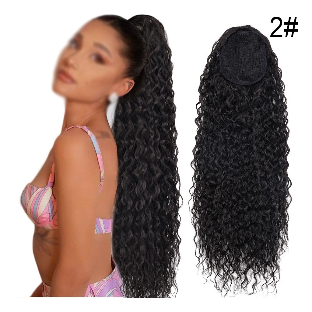 60cm Falso De Peruca Afro Cacheada Peruca Fibra Crespa Cabel - Imagem 17