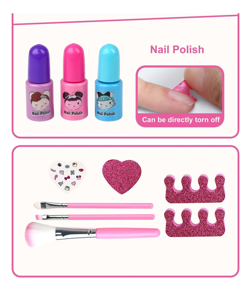 Kit De Maquiagem Infantil E Itens De Beleza Para Crianças - Imagem 7