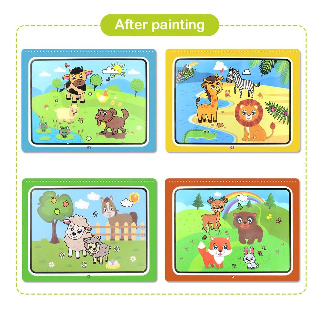 Livro De Desenho De Água Mágica Colorir Pintura De Água Livr - Imagem 2