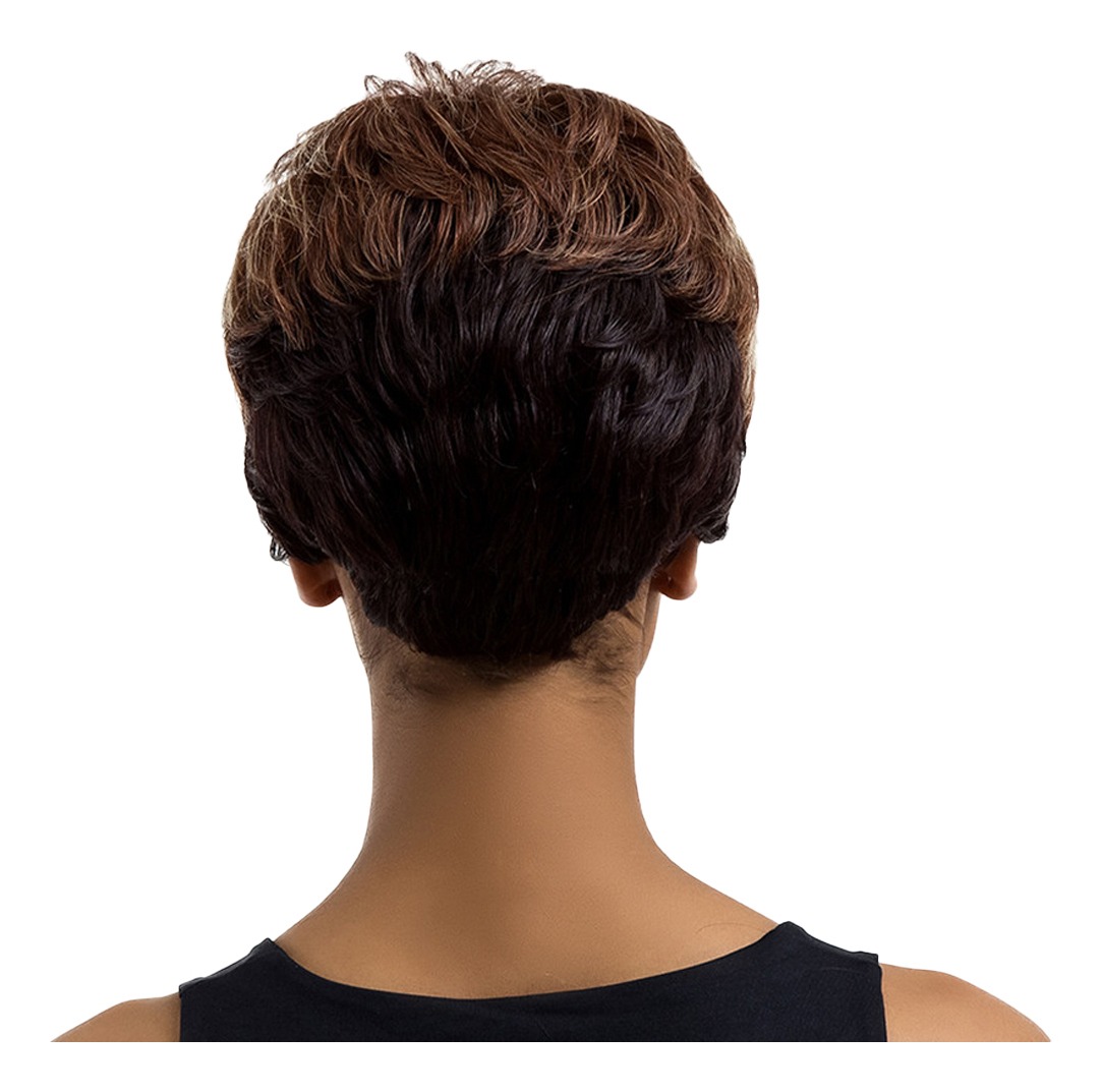 Brown Blend Peruca De Franja Apliques Ondulados Para - Imagem 5