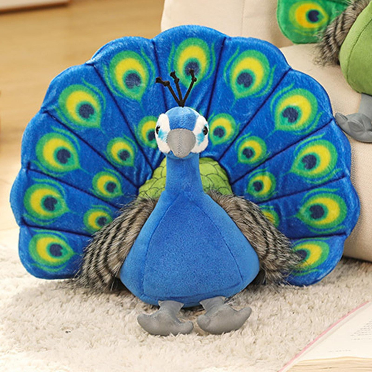 Simulação Suave Boneca Animal Pelúcia Pp Algodão Pavão - Imagem 5