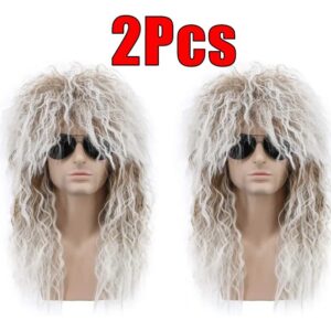 Peruca Masculina Fantasia Tainha Dos Anos 80 Cosplay 2pcs