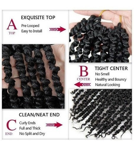 Aplique Cabelo Com Cachos Em Crochê De Ondas De Agua 3 Pcs - Imagem 4