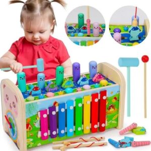 Brinquedo Educativo Multifuncional 7 Em 1 Música Whack-a-mol
