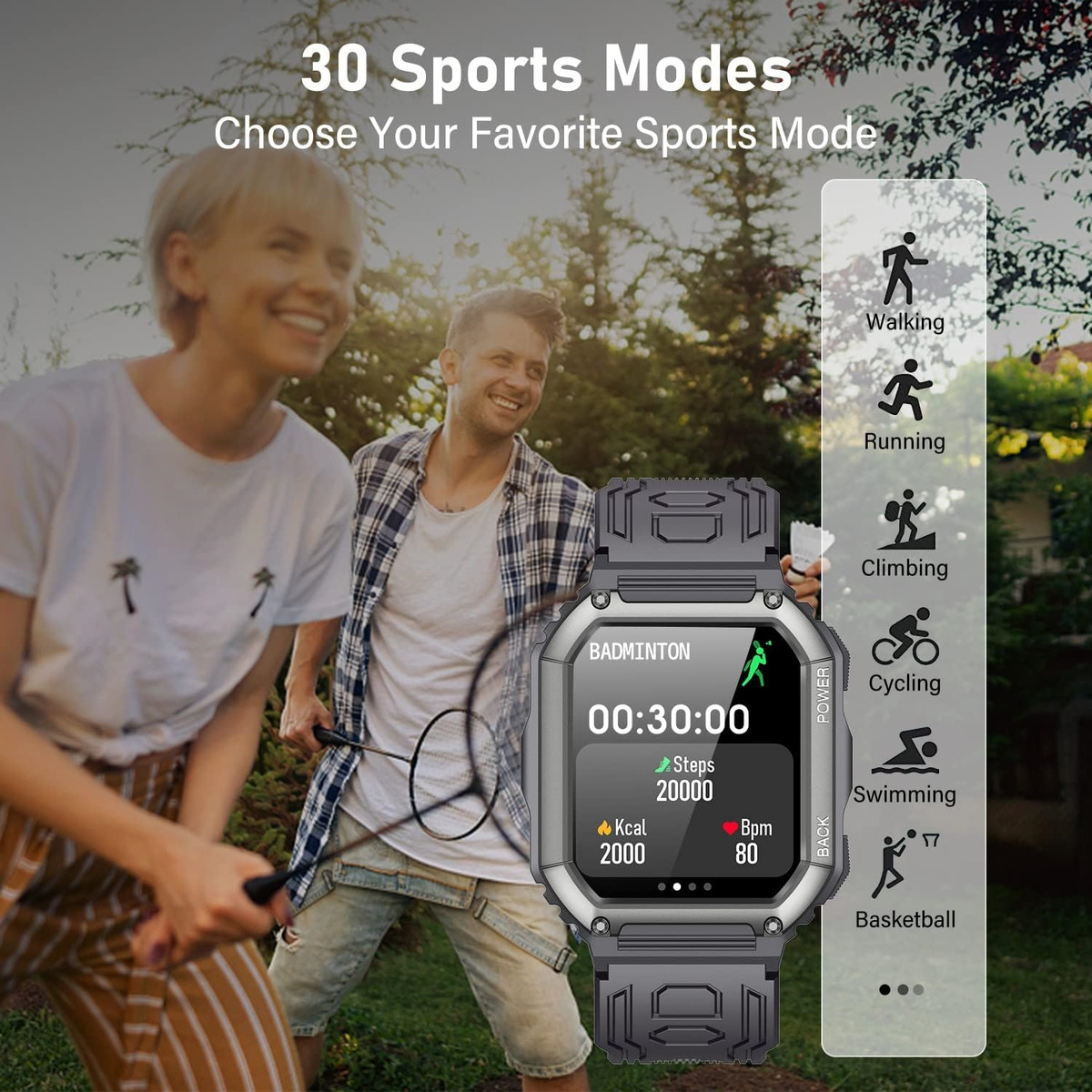 Smartwatch Militar Para Homens À Prova D'água - Imagem 6