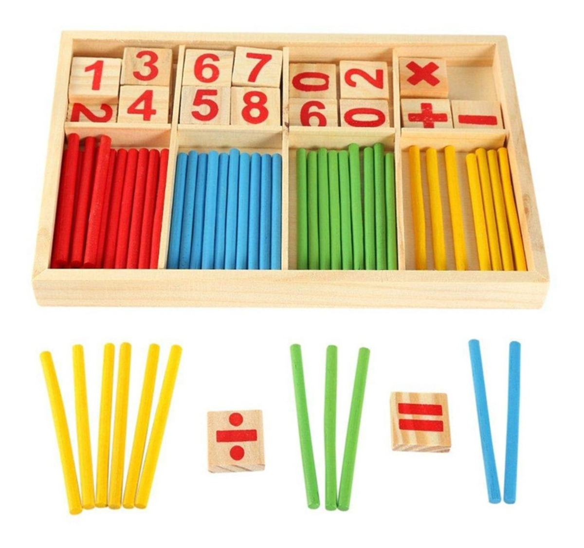 Bastão De Contagem Combinado G Wooden Toy Round Number Stick - Imagem 4