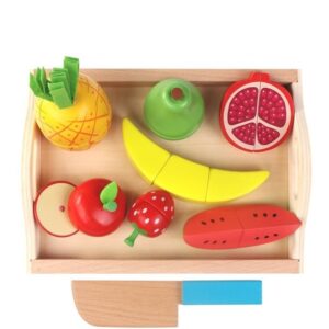 Kit 9 Brinquedo Infantil Cozinha Cortar Magnético Fruta