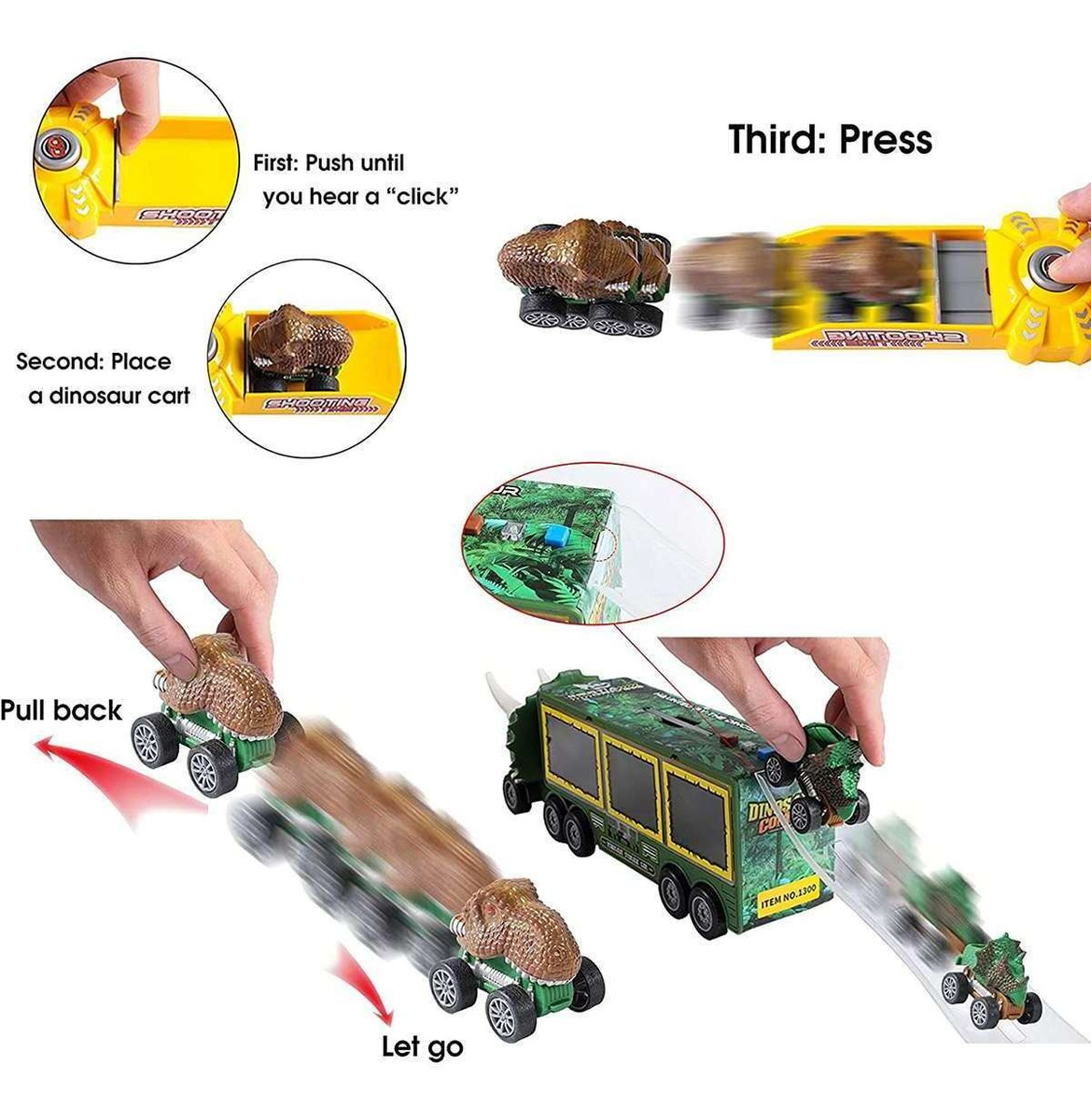 Caminhão De Brinquedo Do Dinossauro Dos Miúdos Com Luzes E S - Imagem 6