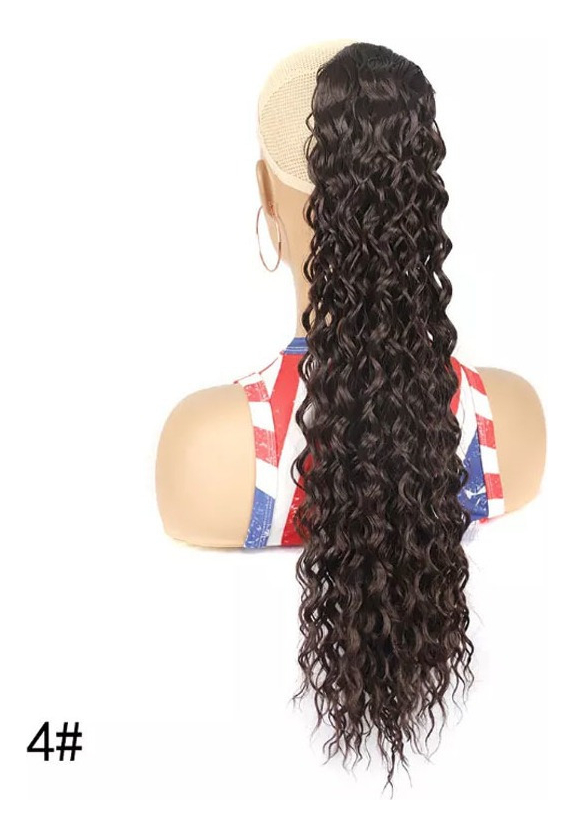 Peruca Natural Cabelos Humanos Cabelo Longo 60cm - Imagem 4