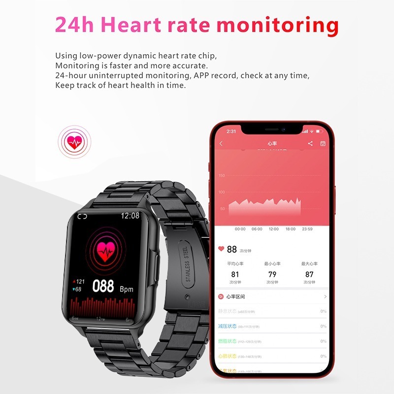 Sport Bluetooth Smartwatch Homens Mulheres Relógio De Temper - Imagem 3