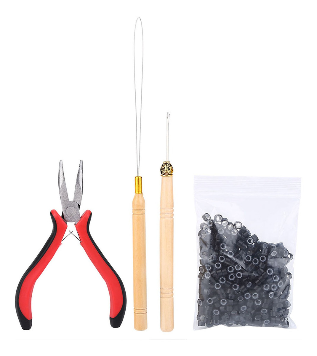 Kit De Conector De Peruca Alicate Gancho Agulha Com 500pcs M - Imagem 2