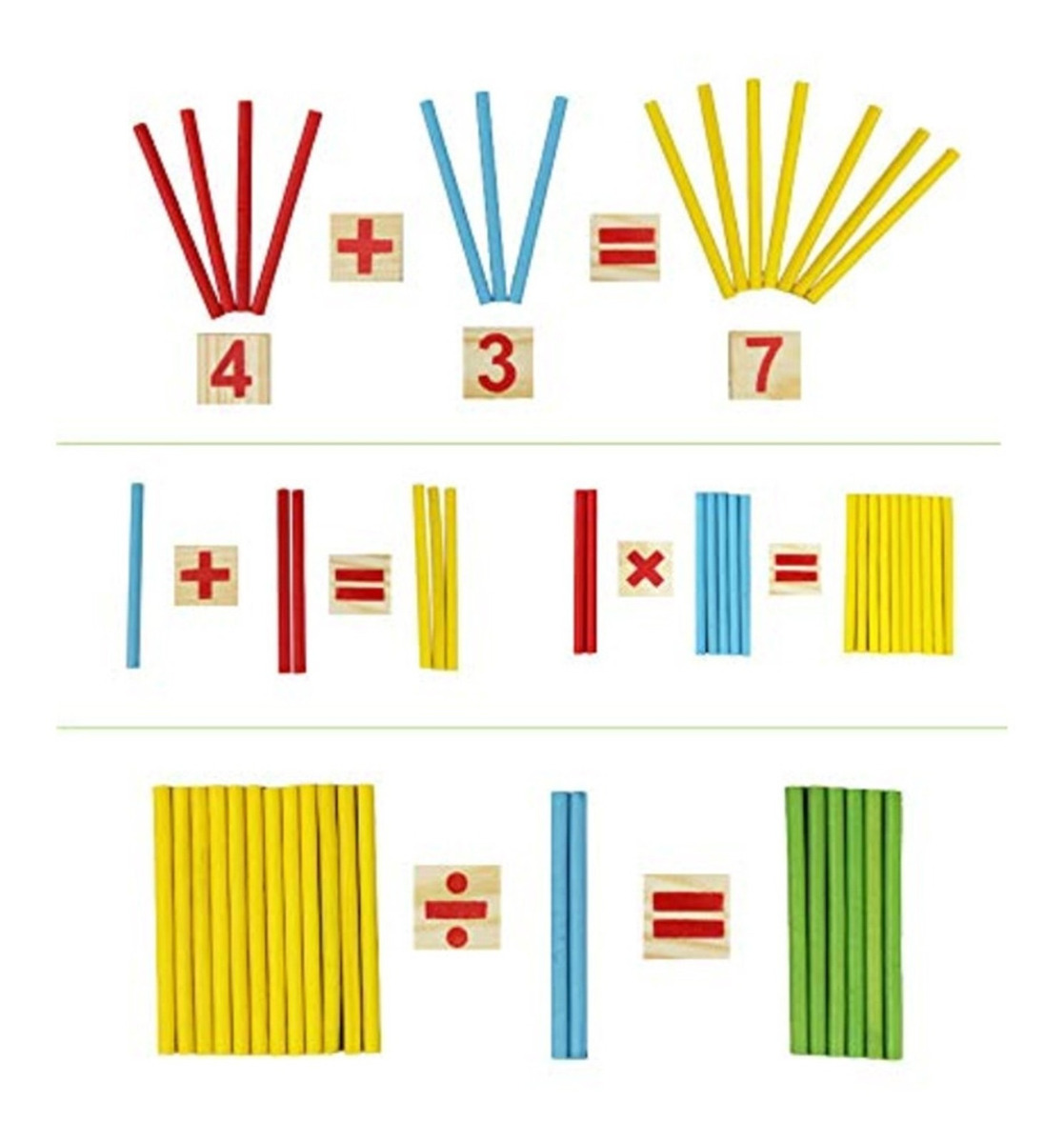 Bastão De Contagem Combinado G Wooden Toy Round Number Stick - Imagem 3