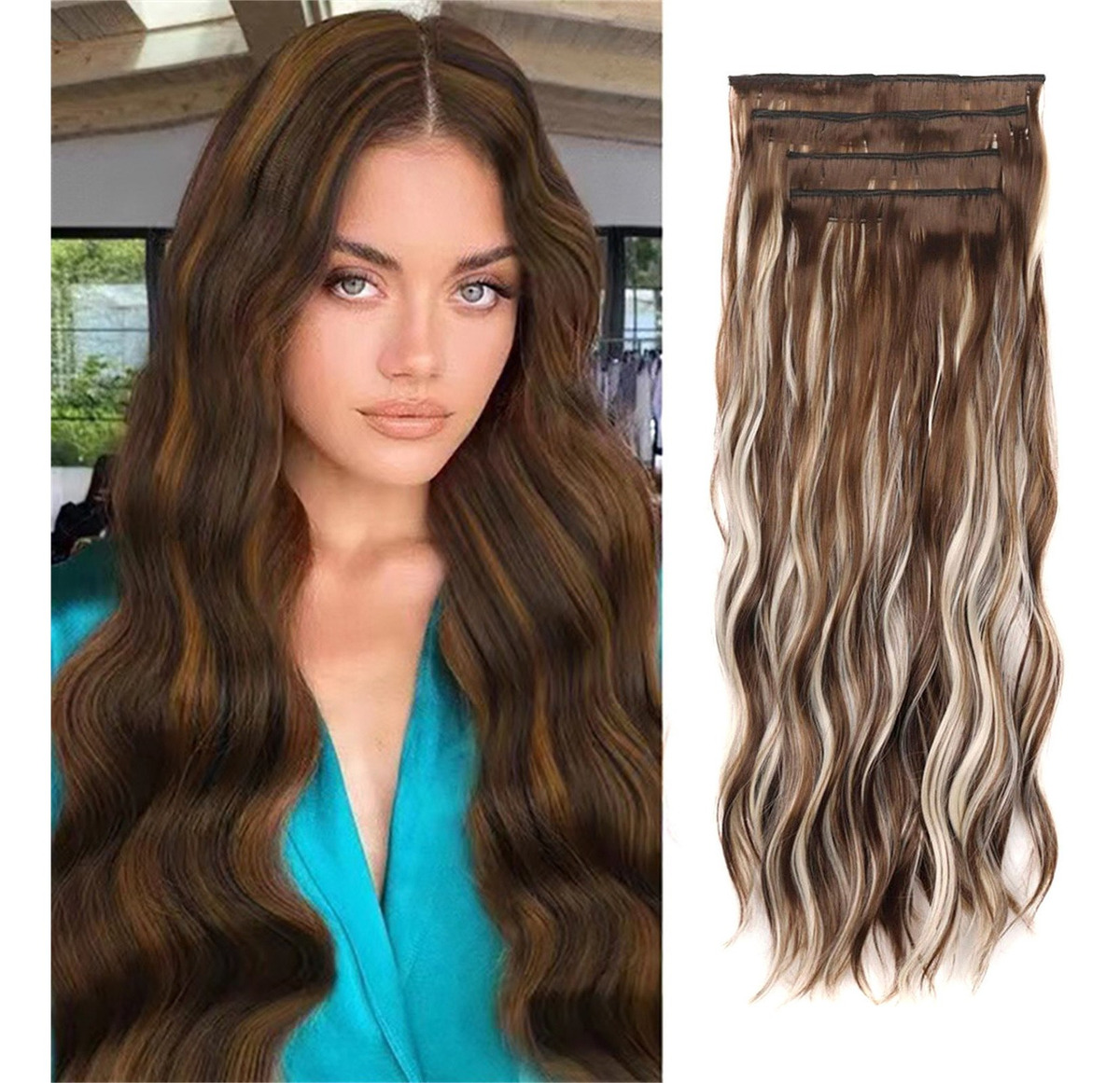 Peruca Feminina, Cabelo Comprido Encaracolado, Ondulado De Á - Imagem 31