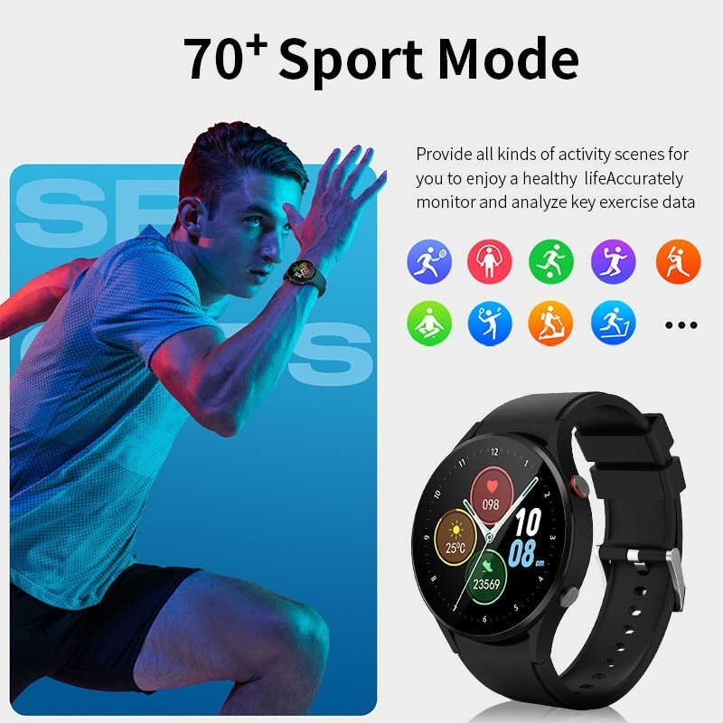 Bluetooth Smart Call Watch Relógio De Pulso Esportivo Relógi - Imagem 5