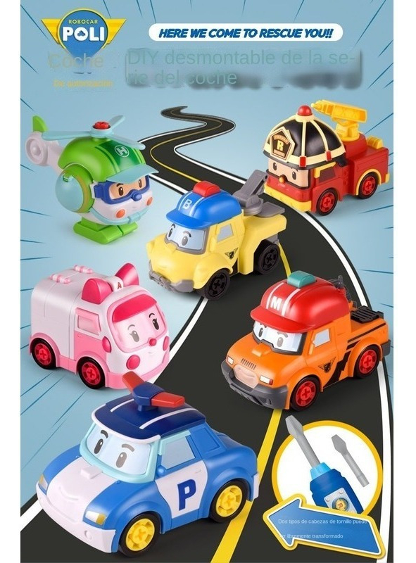 Conjunto De Carro De Brinquedo Robocars Poli Conjunto De 6 P - Imagem 9