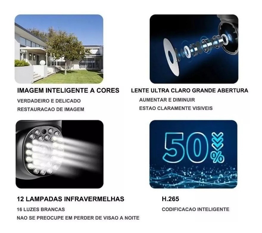 Câmera De Vigilância Colorida Hd Smart Wifi Diaylt0044ylt004 - Imagem 3