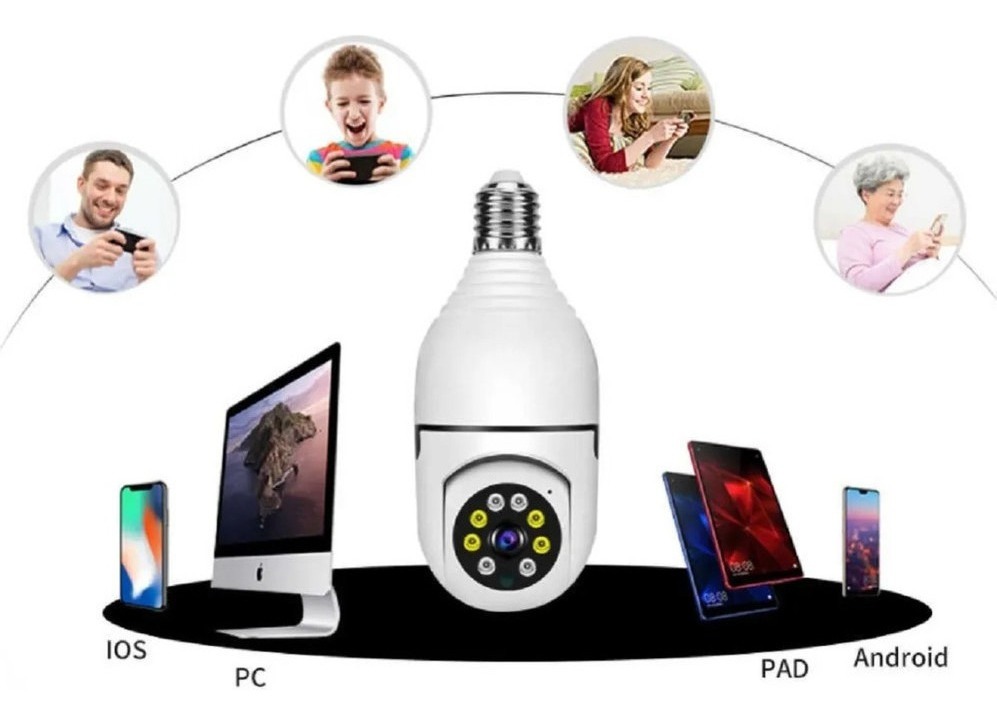 Camera Ip Segurança Lampada Yoosee Panoramica Espia Wifi1080 - Imagem 2